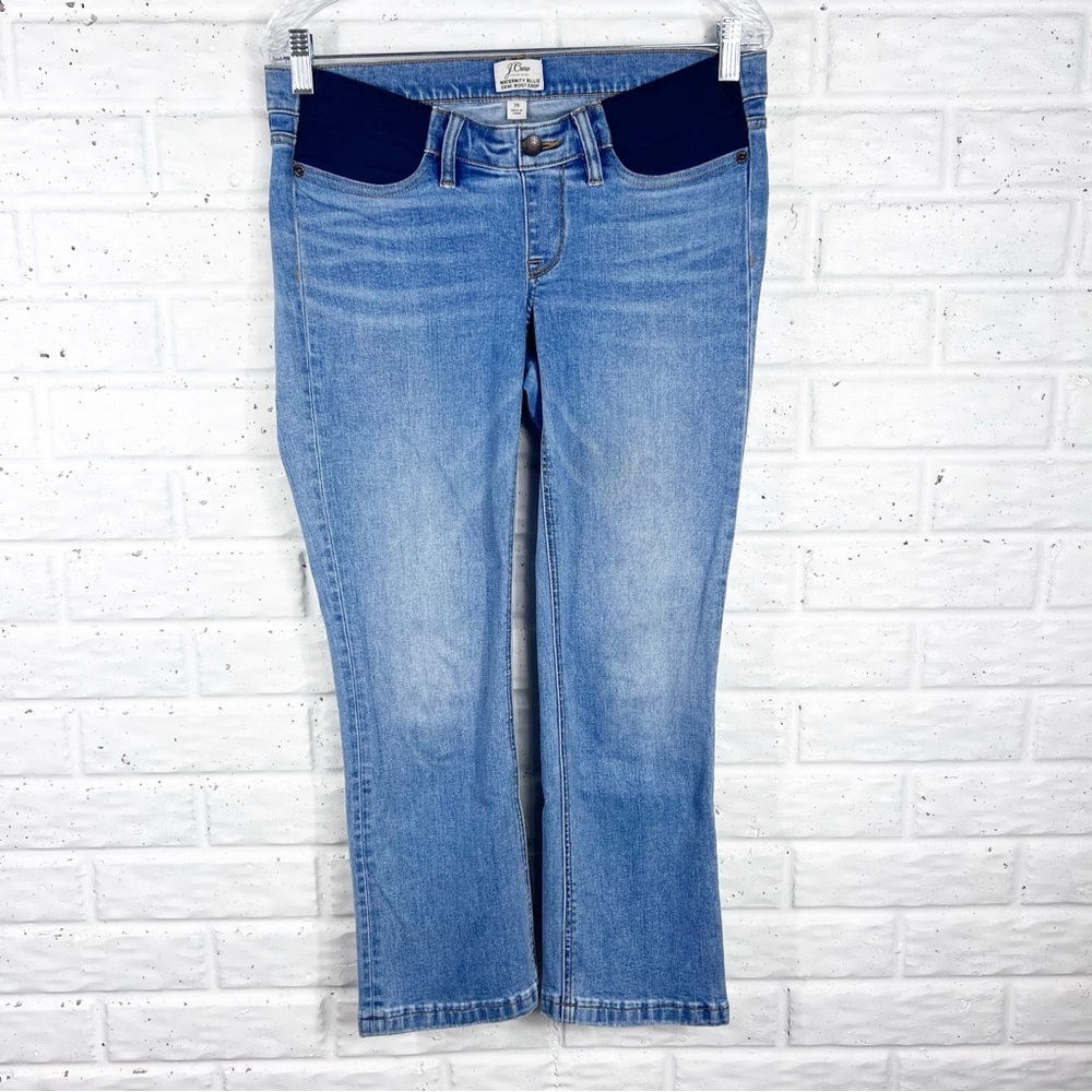 J. Crew Light Blue Denim Ankle Jeans with Dark Navy Waistband